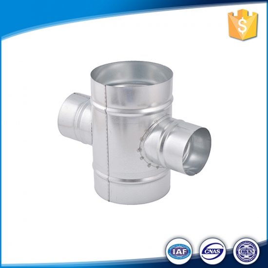 four way tee pipe fitting of sprial duct